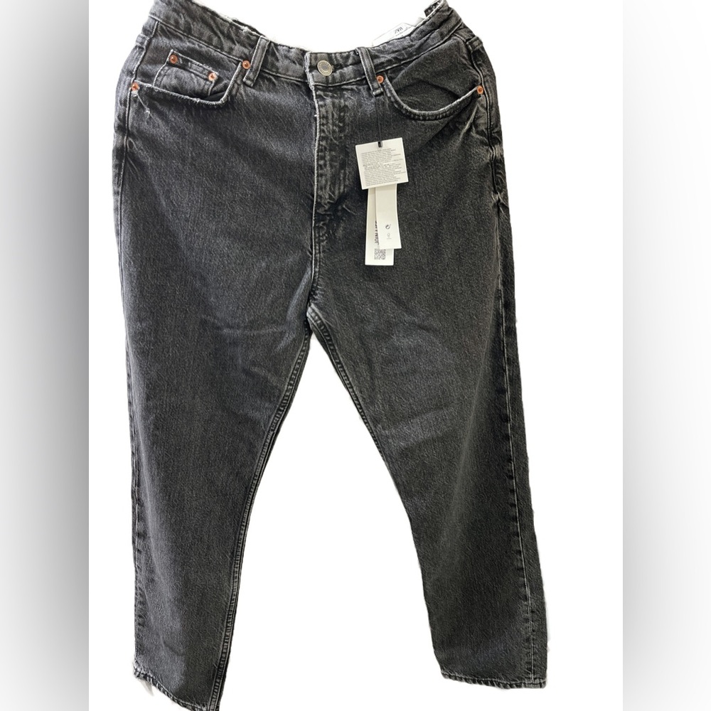 Zara Signature Denim Jeans Black Sz 40